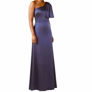 NWT SACHIN + BABI Deep Cobalt Sleeveless One Shoulder Bow Dress Gown Size 20W
